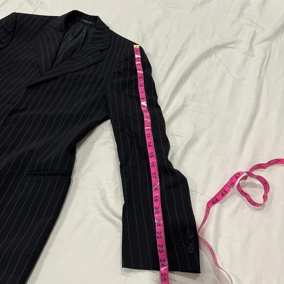 EMPORIO ARMANI MENS BLAZER IT48/US38 MADE IN ITALY BLACK W PINSTRIPES VGC! - Picture 10 of 14